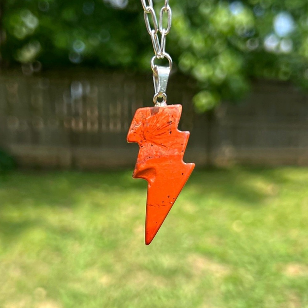 Red Jasper Bolt Necklace
